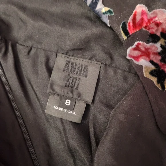 Anna Sui Lace-trimmed Floral-print Devoré-chiffon Midi Dress In Black - Picture 4 of 6